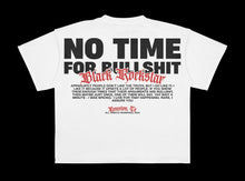 Load image into Gallery viewer, White “No Bull$hit ” Max Heavyweight&quot; T-Shirt DROP SHOULDER oversized fit
