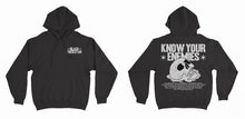 Load image into Gallery viewer, Black “Know Your Enemies“ hoodie
