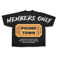 Load image into Gallery viewer, Black “Pound Town” Max Heavyweight&quot; T-Shirt DROP SHOULDER oversized fit
